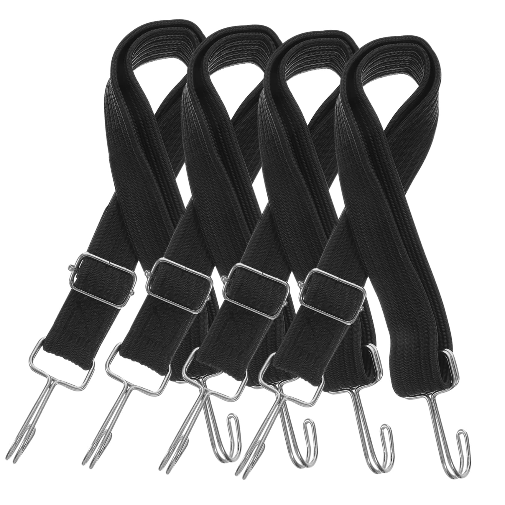 PartyKindom 4er Set Heavy Duty Bungee Cord Flache Gummibänder Mit Metallhaken Verstellbare Spanngurte Für Outdoor Camping Lasten Und Gepäcksicherung von PartyKindom