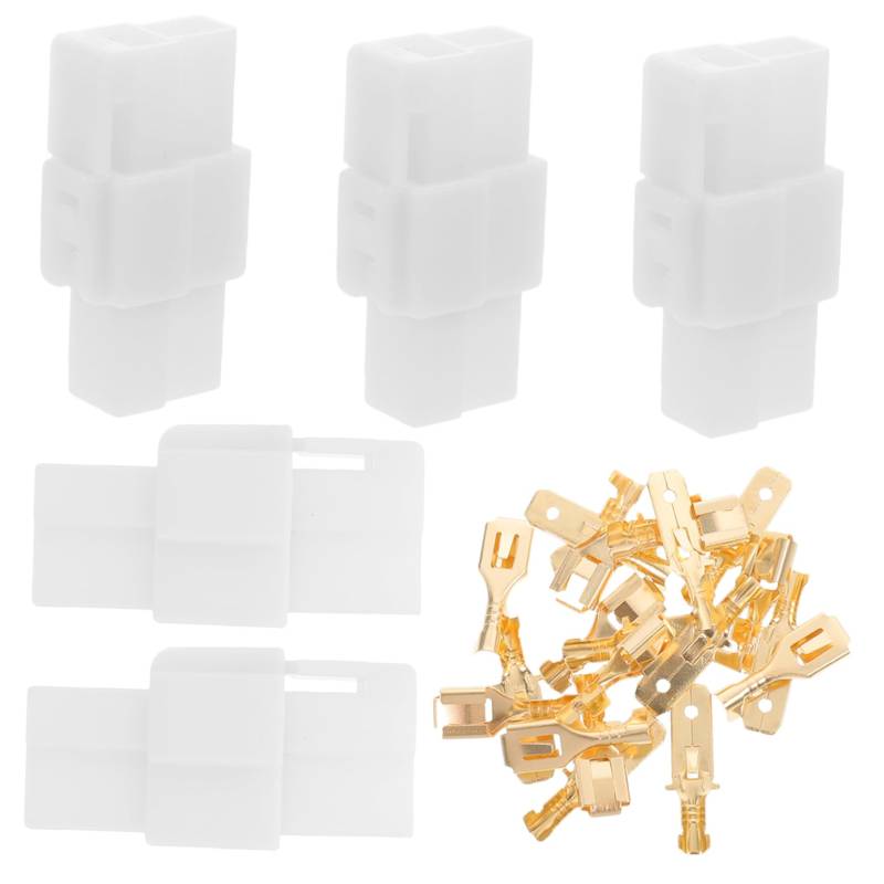 PartyKindom 5 Sätze Auto Stecker Bananenstecker Drahtverbinder Flachstecker Elektrische Klemme Isolierte Klemmen Wechselrichter Multi Elektrische Anschlüsse Auto Zubehör Weiß Plastik von PartyKindom