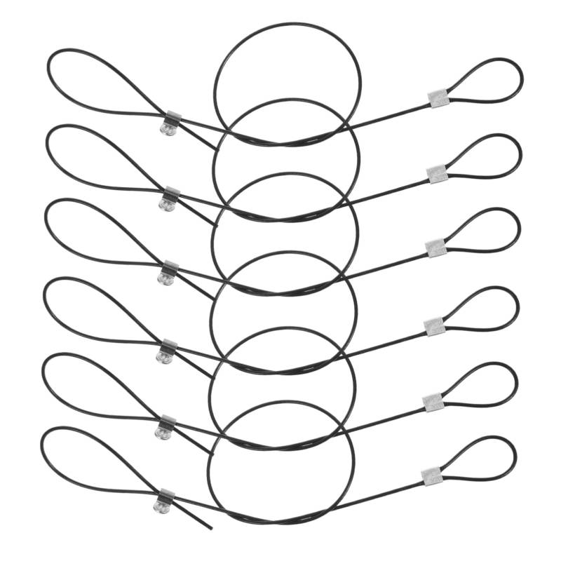 PartyKindom Riegelkabel 6-TLG. Zauntor-verriegelungszugschnur für Garten Hinterhof Robustes Zauntor-Set Schwarz von PartyKindom