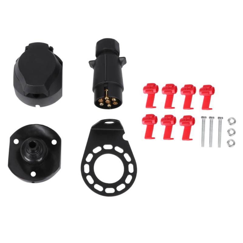 PartyKindom Anhänger- -Kit stoßverbinder Stecker für Anhängerkupplung LKW-Anschlussstecker Adapter für Anhängerkupplung Black von PartyKindom