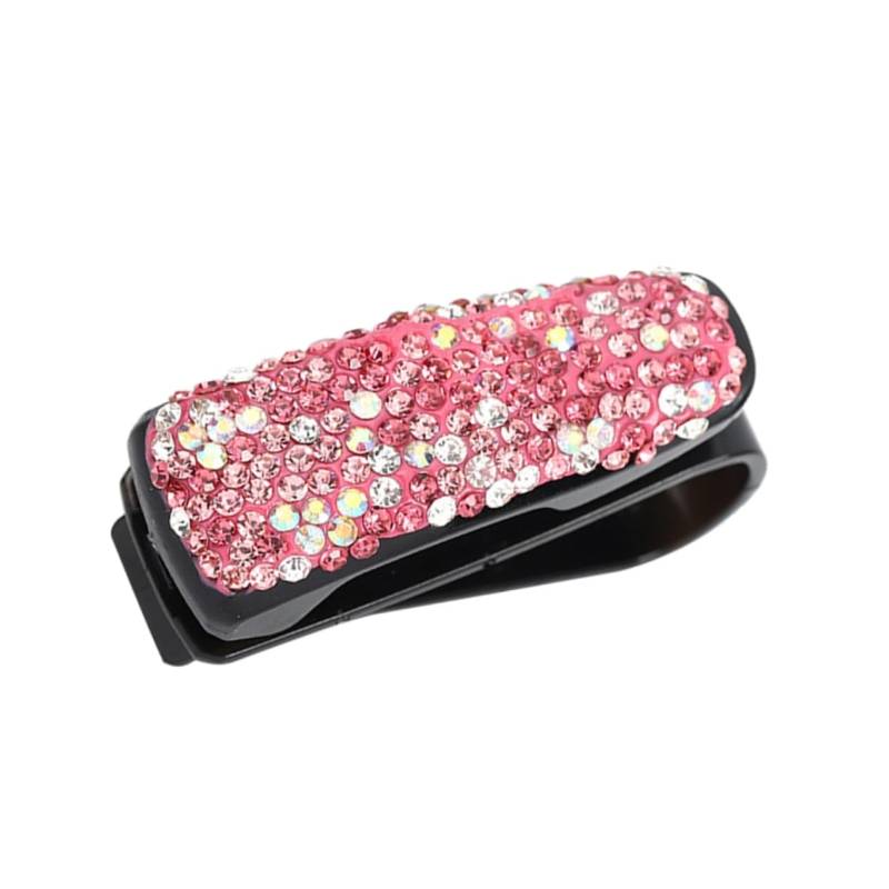 PartyKindom Auto Fastener Clip Mit Strasssteinen Multifunktionaler Organizer Für Sonnenblende Sonnenbrillen Und Ticketaufbewahrung Pink Mischfarben von PartyKindom