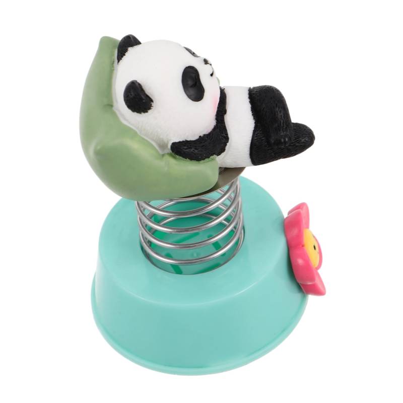 PartyKindom Autoschmuck Panda-zubehör Armaturenbrettdekorationen Für Autos Autozubehör Desktop-tierstatue Panda-autodekor Solare Tanzfiguren Panda-figur Automobildekorationsteile Harz von PartyKindom