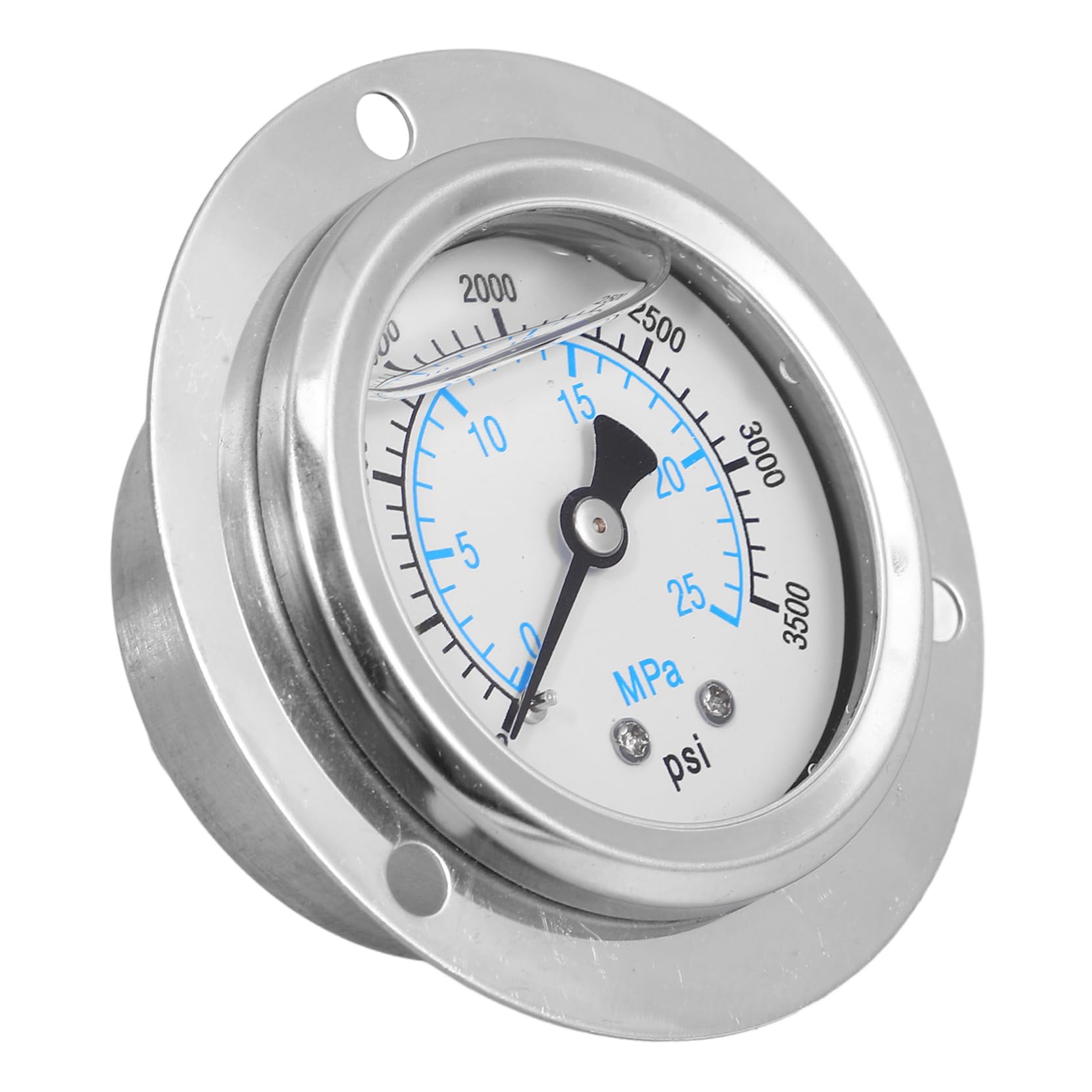 PartyKindom Barometer Kupfer öldruckmesser Öldruckanzeige Kontrolle Messgerät Regler Septum Ventil Manometer mit Flanschmanometer Messwerkzeug Manometer für Schalttafeleinbau Edelstahl Silver von PartyKindom