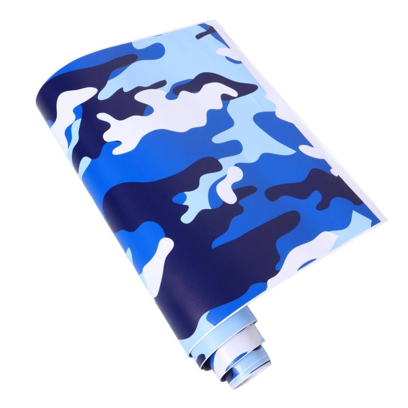 PartyKindom Farbwechselfolie Camouflage-Autoaufkleber Karosseriefolie Auto-Vinyl-Wickelaufkleber Autofolie aus Vinyl Auto Aufkleber autozubehör Laptop-Aufkleber-Dekoration Tarnfolie PVC Blue von PartyKindom