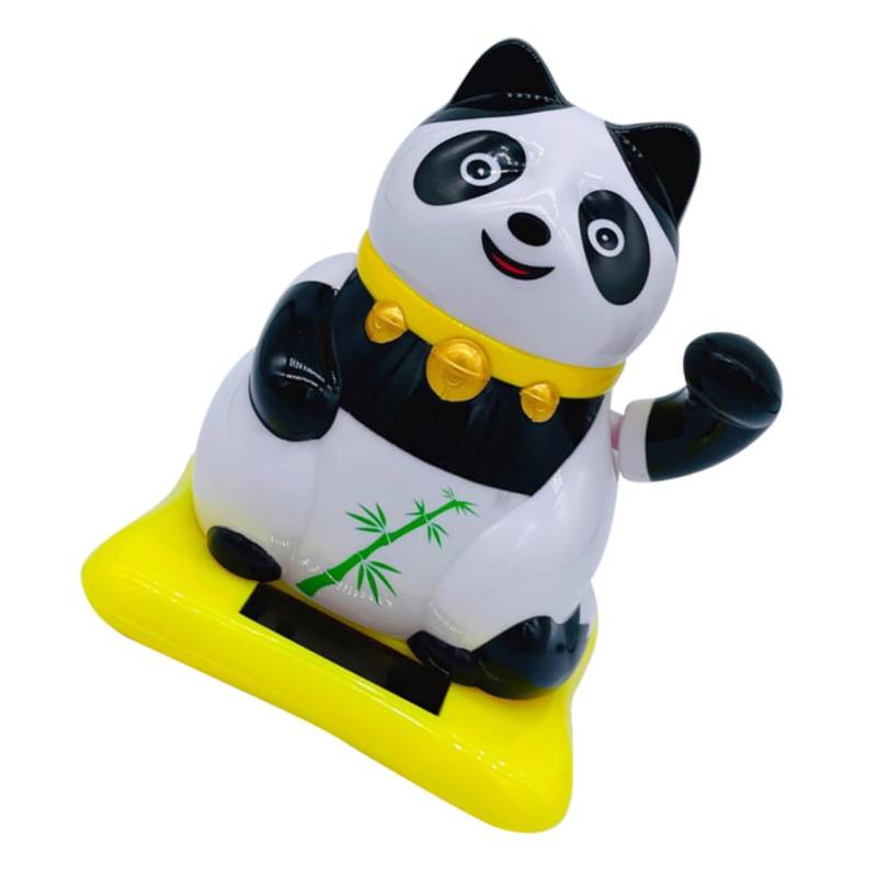 PartyKindom Panda-auto-ornament Armaturenbrettzubehör Für Autos Auto Armaturenbrett Bobblehead Süße Autodekorationen Solarspielzeug Panda-verzierung Solarauto Spielzeug Mini-panda-figuren Abs von PartyKindom