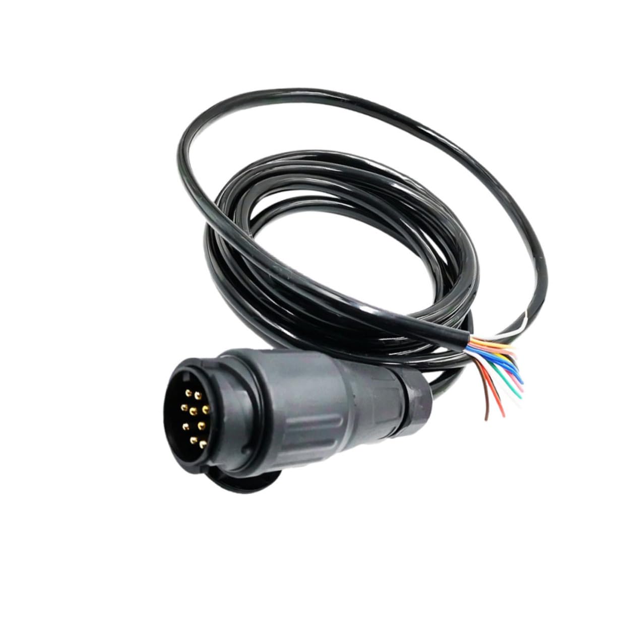 PartyKindom Rundlochstecker Kabel Abschleppstecker 13 Polig Auf 7 Polig Steckdosenstecker Anhänger Konverter Auto Stecker Schwarz von PartyKindom