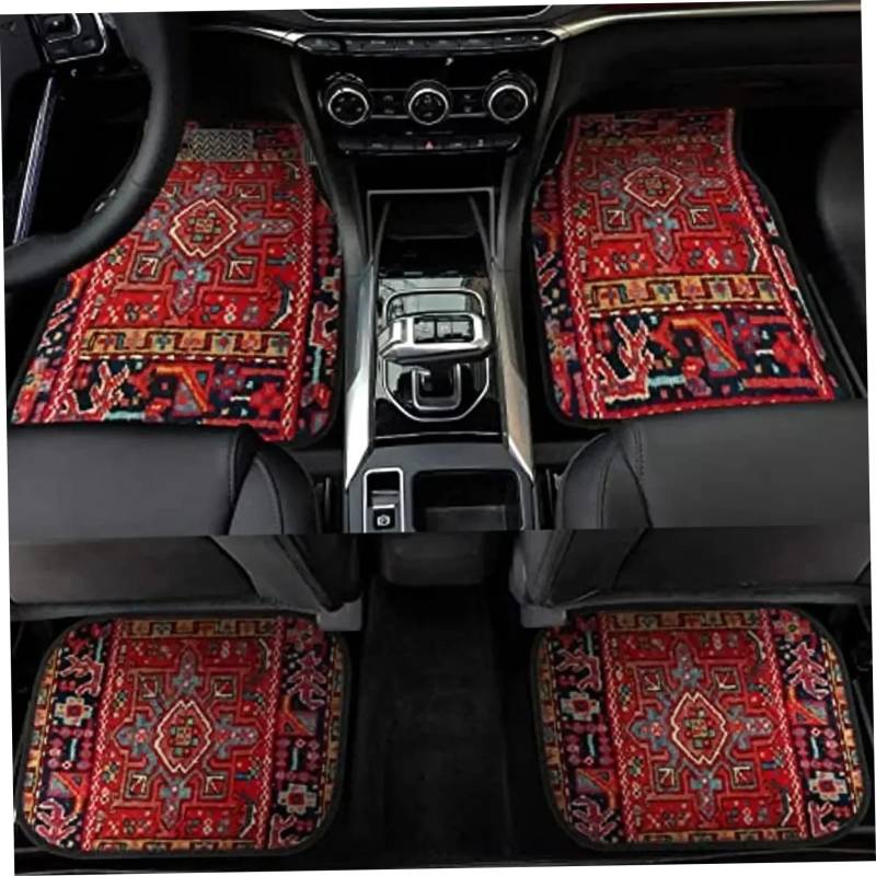 Auto-Bodenmatten, 4pcs/Set universelle böhmische Automatten mit vorderen Hinter Teppichmatten, Nicht rutschende dekorative Automatten für die meisten Auto-SUV-LKW Van von Pastoralist