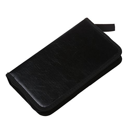 Pasyauer R 80-Seite VCD DVD CD Leder Case Speicher Halter Organisator - Schwarz von Pasyauer