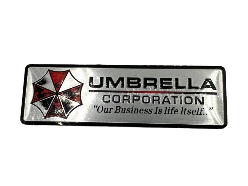 Umbrella Corporation Our Business is Life Itself Metall Auto Aufkleber Abzeichen Decal (Silber) von Patch Nation