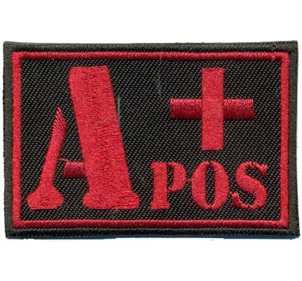 A+POS Blutgruppe Positiv Military Survivor Biker Rotkreuz Abzeichen Aufnäher von Patch