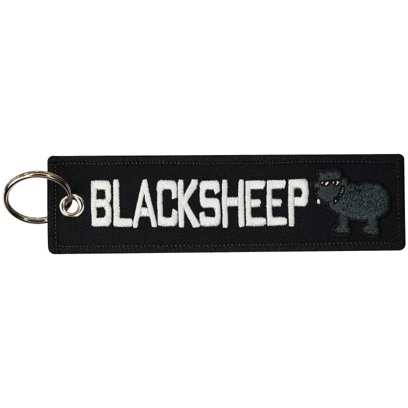 Black Sheep schwarzes Schaf gestickter Schlüsselanhänger Keychain Aufnäher Patch von Patch