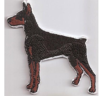 Dobermann Hund Dog Dober Mann Hundeführer Leine Patch Aufnäher Abzeichen von Patch