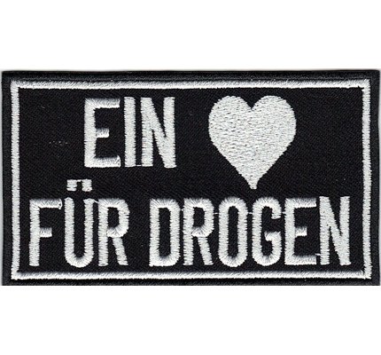 EIN Herz für Drogen Hanf Marijuana Kiffer Biker Grunge Nirvana Aufnäher Patch Pin von Patch