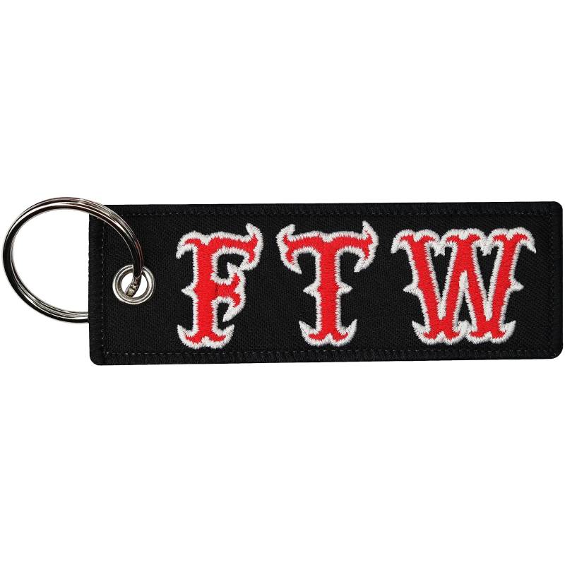 FTW Fuck The World Biker Aufnäher gestickter Schlüsselanhänger Key Chain Patch von Patch