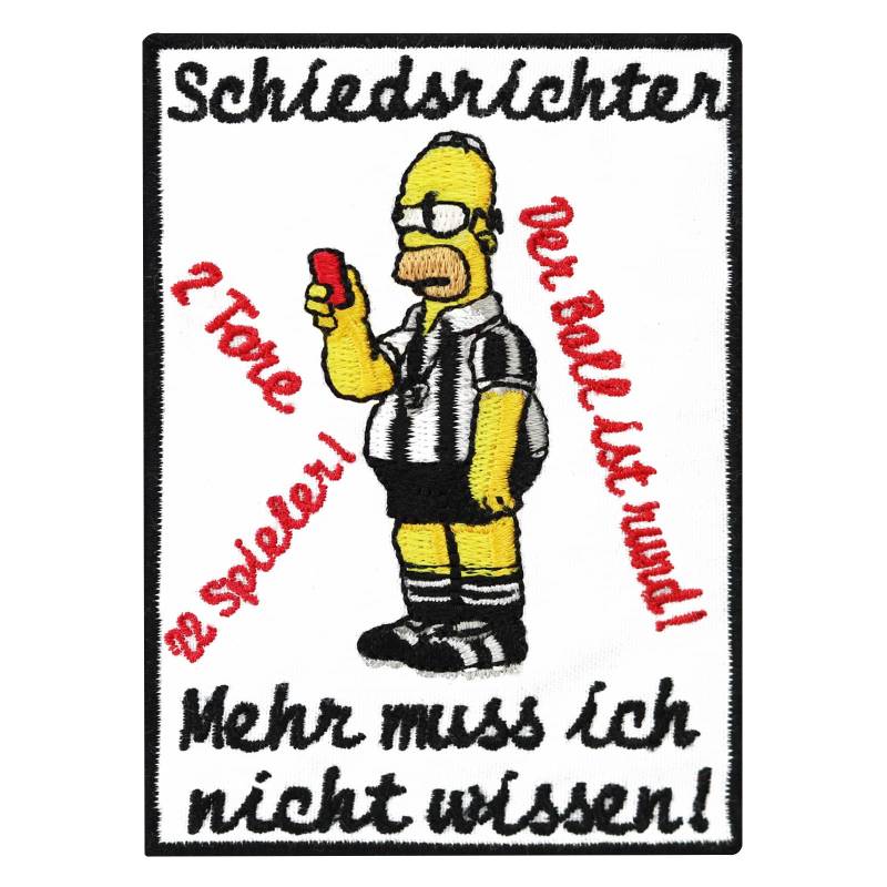 Fussball Aufnäher lustig - Simpson Patch Schiedsrichter Bügelbild Bestickt für Trikot - Fussball Geschenk Sport DIY Stoff-Applikation Shirt/Jacke/Tasche - 70x110mm von PATCH KING