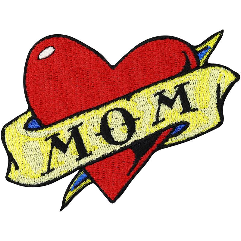 Patch MOM Herz Tattoo Rockabilly Vintage Motorcycle Biker Aufnäher Abzeichen von Patch