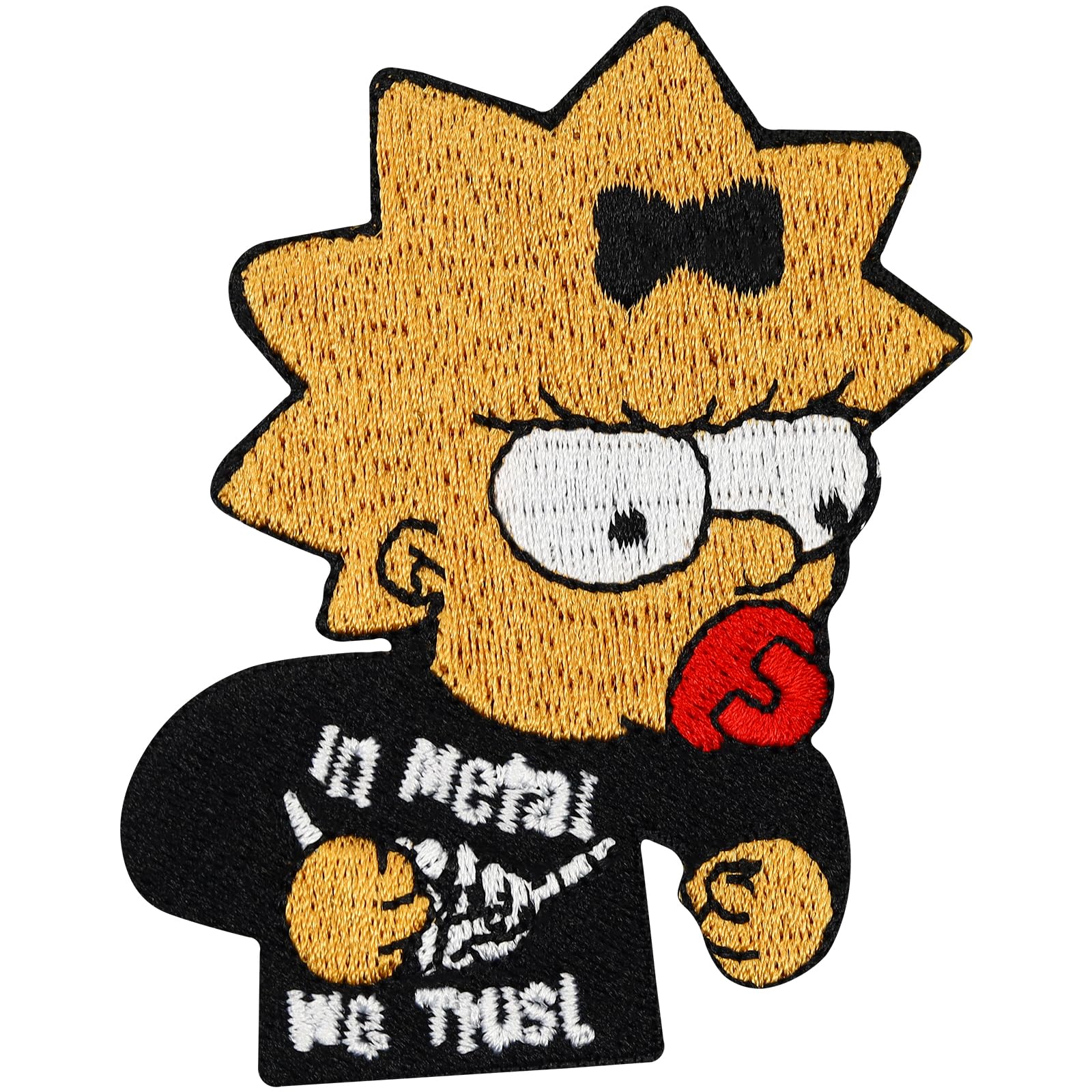 Maggie Simpson Rocks in Heavy Metal we Trust Rockabilly Baby Kind Aufnäher von Patch