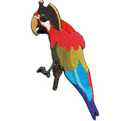 Papagai Parrot Piraten Augenklappe Hut Kostüm Applikation Aufnäher Patch von Patch