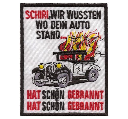 Patch Schiri Auto Anti Schiedsrichter hat schön gebrannt Ultras Fanclub Aufnäher von Patch