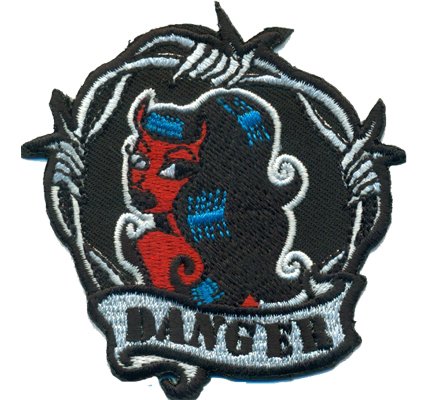 Rockabilly Danger Devil Böses Mädchen Bad Girl Biker Rocker Aufnäher Patch Sticker von Patch