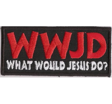 WWJD What Would Jesus Do, Christian Chrstlicher Patch Aufnäher von Individual Software