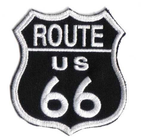 XL Legendary Route 66 Schild Racingbike Biker Chopper Motorcycle Aufnäher Patch Aufbügler Abzeichen von Patch