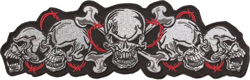 XXXL Totenkopf Skullhead Cross Bones Biker Backpatch Aufnäher Aufbügler von Patch