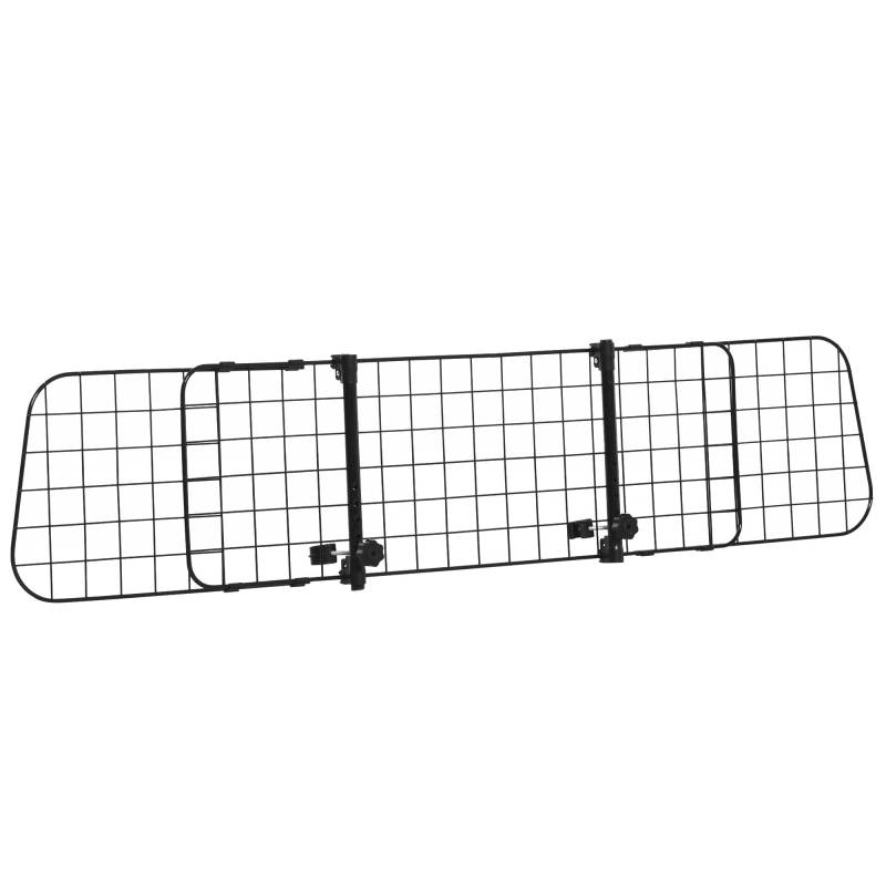 PawHut Hundeschutzgitter Auto Universal verstellbar Kofferraumgitter Trenngitter Metall schwarz (91-152) x 30 cm von PawHut