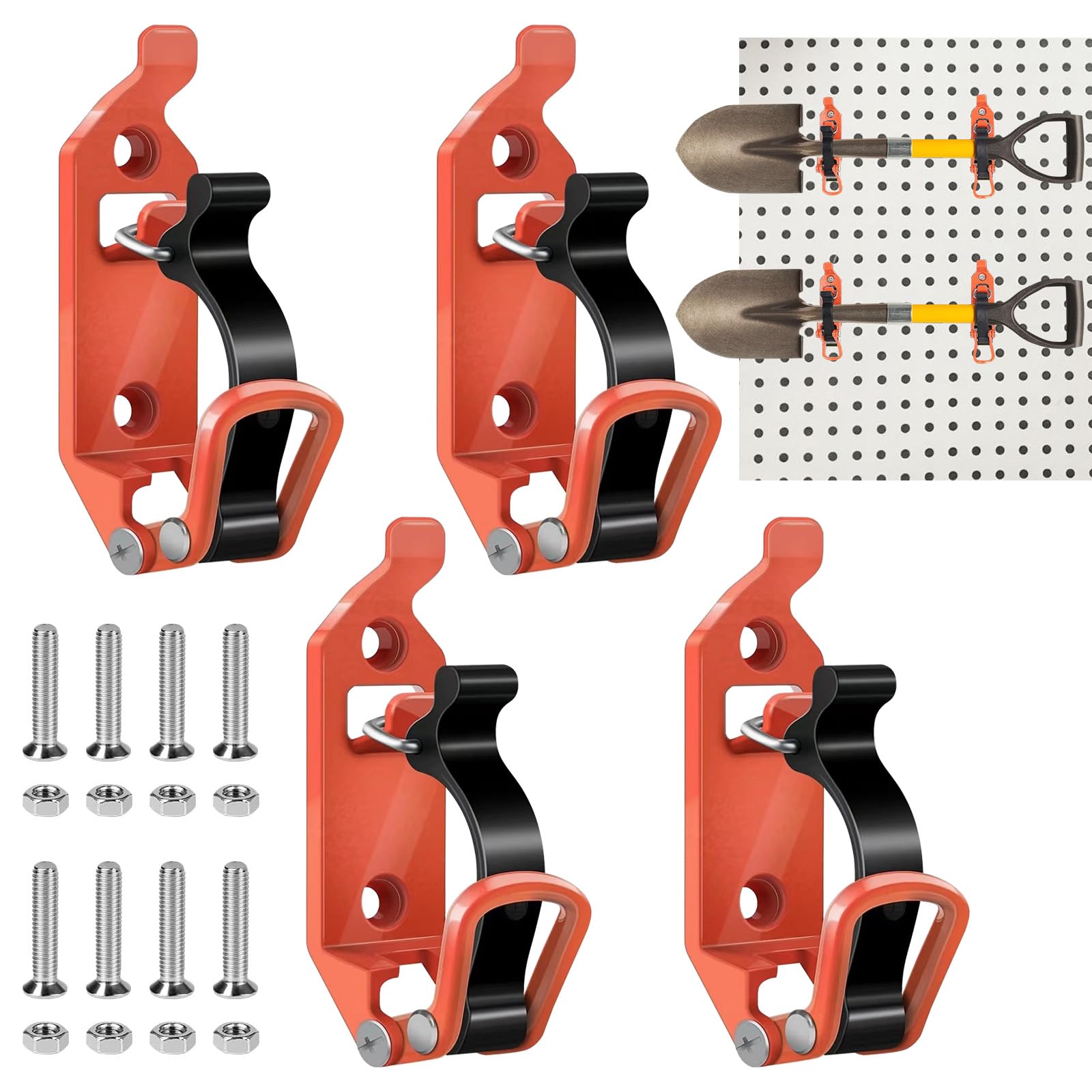 4 X 17-40mm Axthalter Dachträger Schaufelhalter Dachträger Schaufel Halterung Wandmontagehalterungen Zubehör Spannverschluss Gummi Verschlusslager für Lastwagen Auto Boot Werkzeug Spaten Orange von Peelanmall