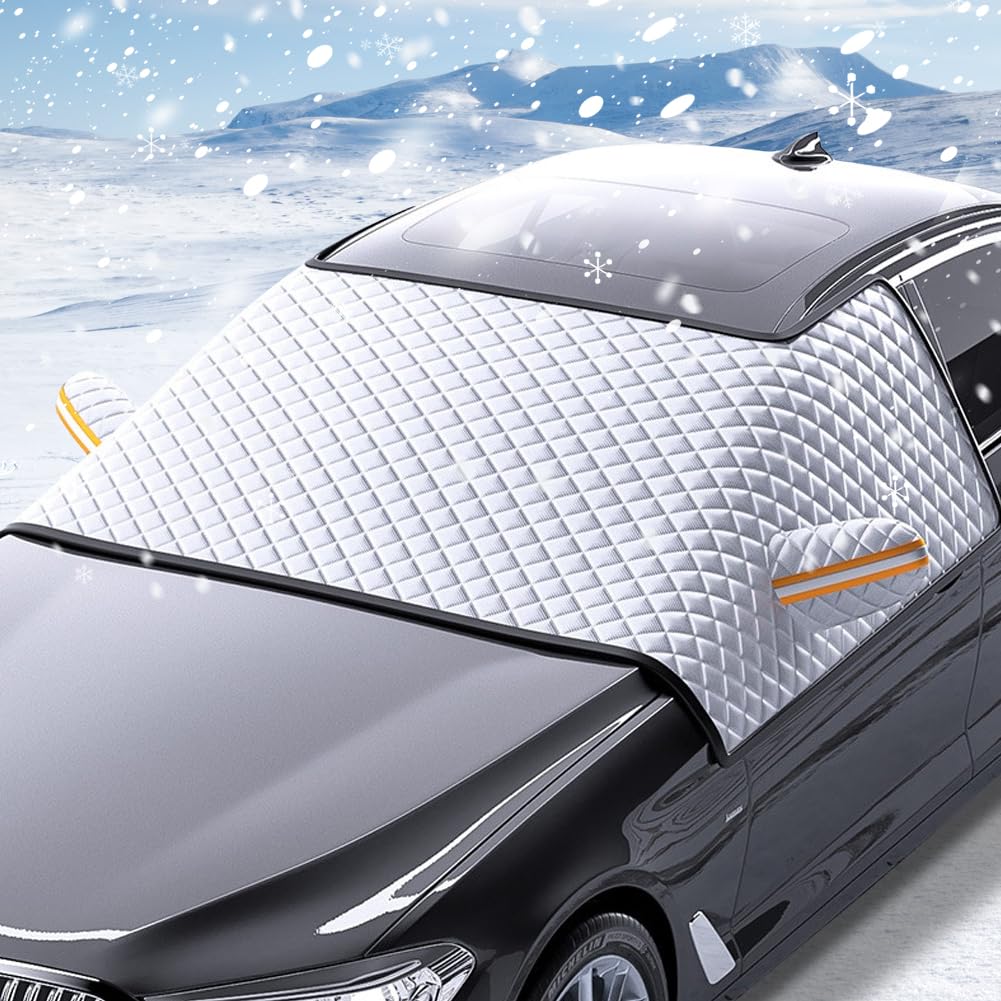 Frontscheibenabdeckung Winter, Auto Frontscheibe, Halbgarage für Auto Wasserdicht, Winddicht, Staubdicht, Kratzfest, UV-Schutz, Windschutzscheibe für Winter, 280X115cm von Peelanmall