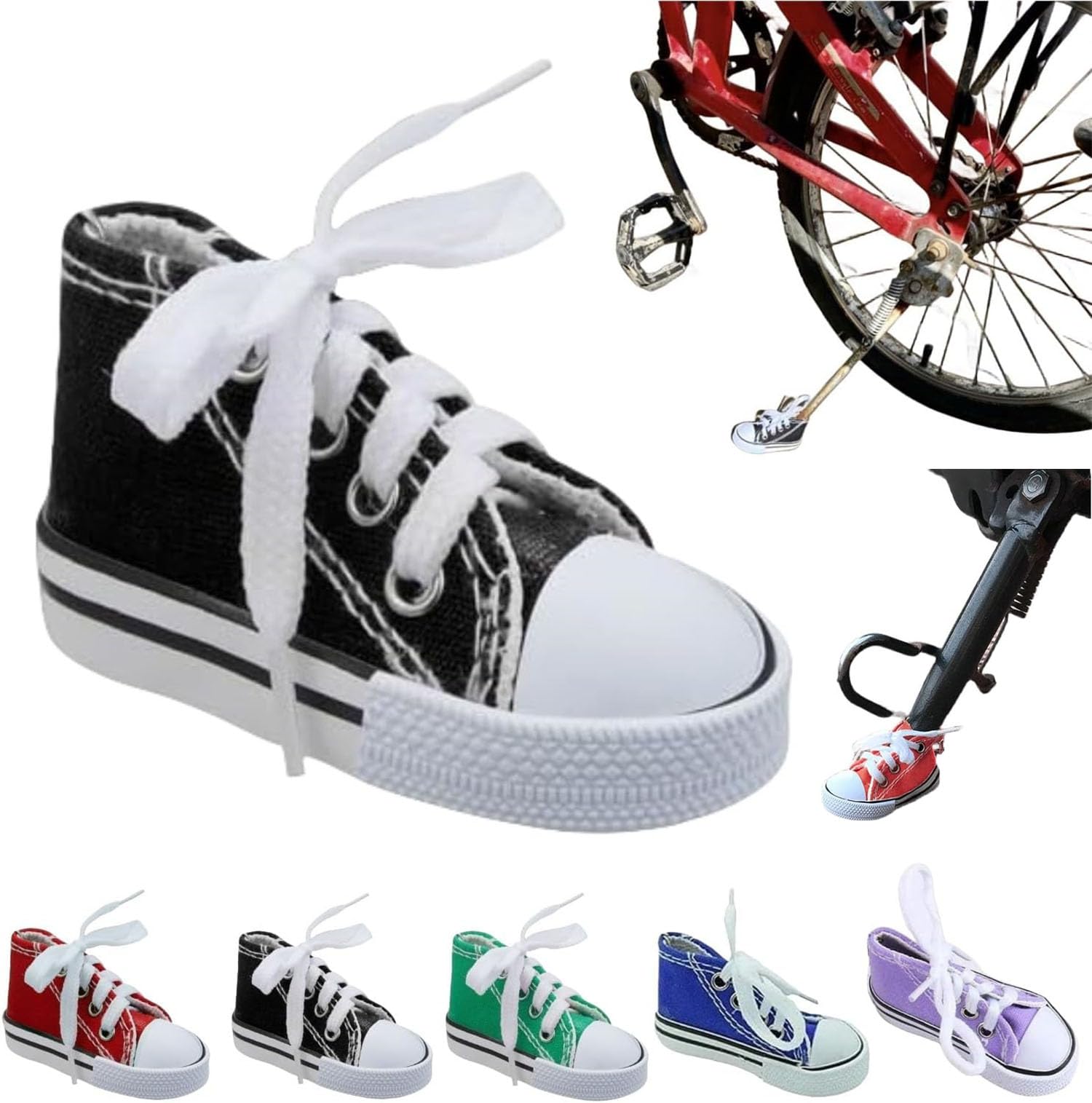 Personalisierte Motorrad-Fußstütze, kleiner Schuh, Motorrad-Seitenständer, Ständer-Verlängerungspad, 1 x Motorradständer, niedliche Mini-Canvas-Schuhe, Seitenständer, Motorradzubehör, Motorradständer, von Pelinuar