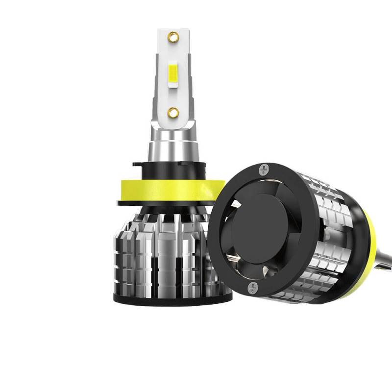 Pelkdut H11/H9/H8 Halogen Auto Lampen, 80W 12V 16000LM 6000K Kaltes Weiß, 500% Helligkeit als Halogenlampen,1:1 Mini-Größe, 2 Stück von Pelkdut