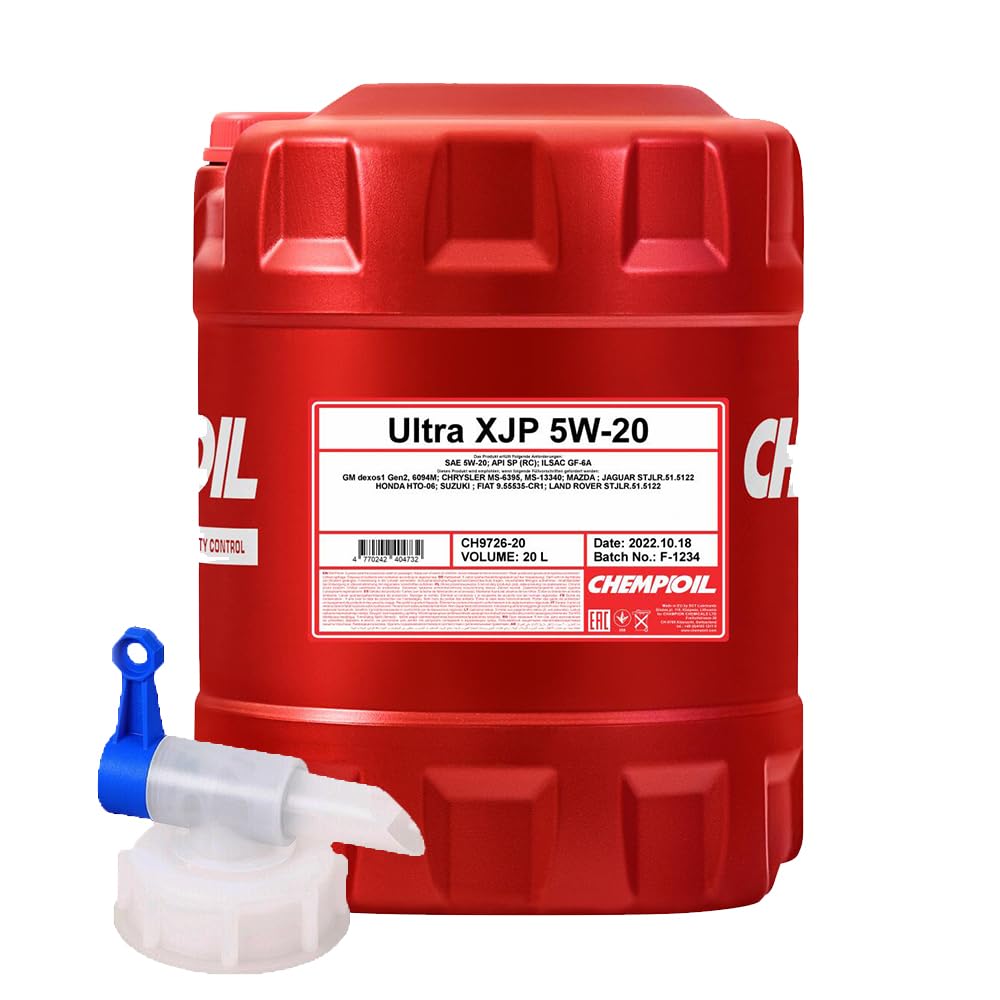 20L+ Auslaufhahn CHEMPIOIL Ultra XJP 5W-20 WSS-M2C930 Motoröl von Pemco