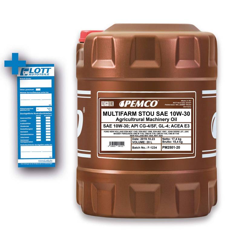 STOU Ford WSS-M2C159-B/-C/ESN-M2C134-D/ESN-M2C86-B/-C, FORD New Holland 82009201/2/ 3 20 Liter von Pemco