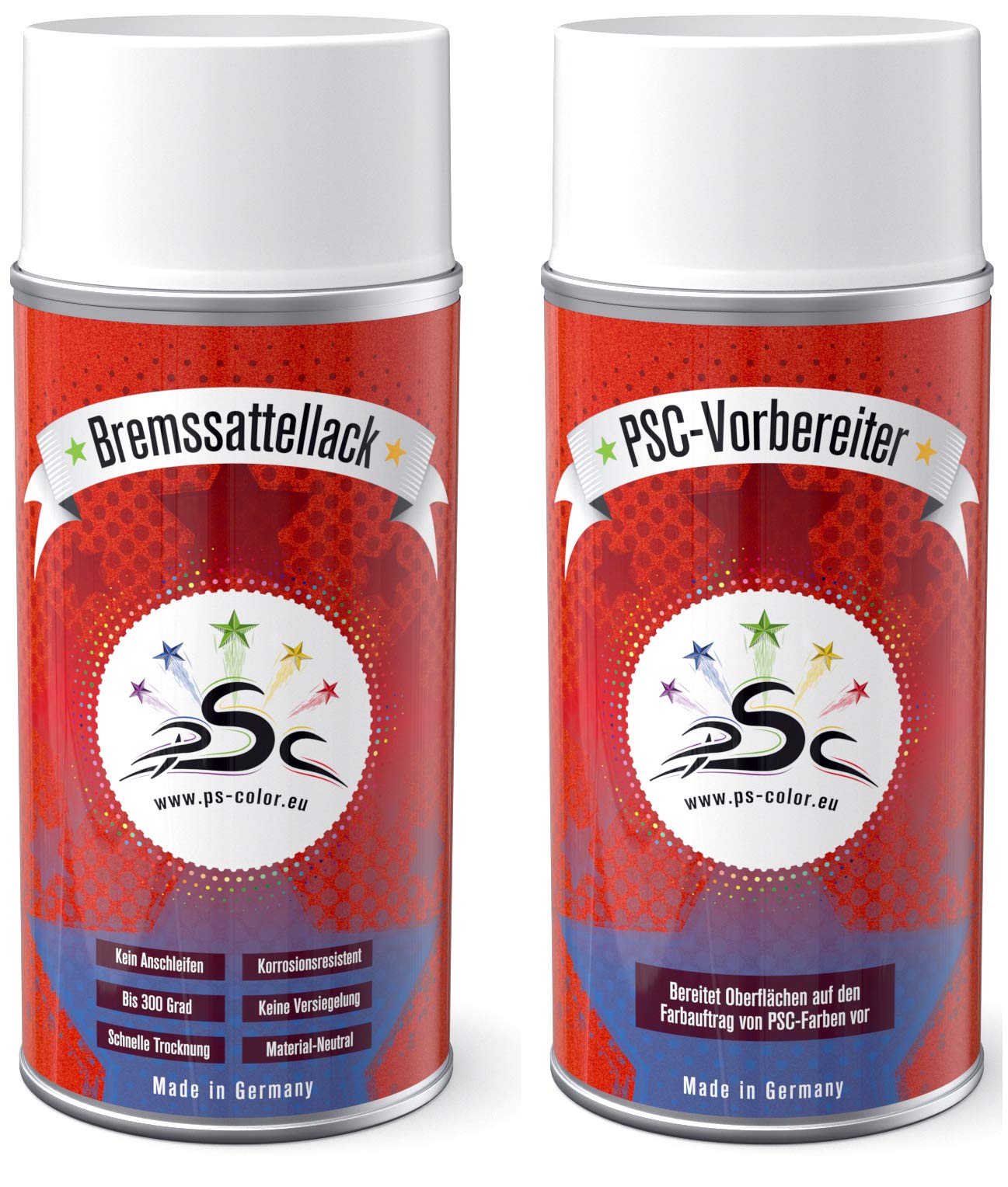 Set 1 : 2 x 150ml Bremssattellack Spray Hellrosa RAL 3015 & Metall-Reiniger Auto-Bremssattel-Lack-Tuning-Styling nachfärben von Penta Star Color