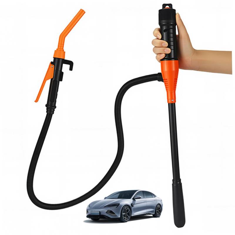 Kraftstoffübertragung Pumpe Batterieantrieb mit steuerbarer Kraftstofftransferpumpe 2,4 Gallone/min Leckdosenpumpe für Garage, Kraftstoffpumpe, Orange von Peosaard