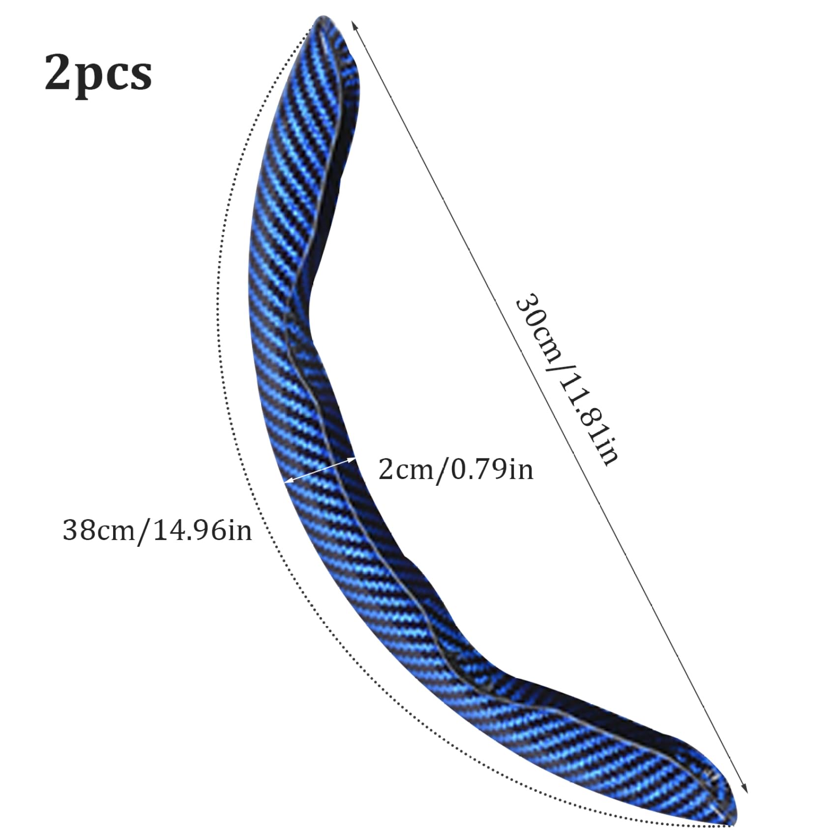 Lenkradabdeckungen 2pcs/Set Carbonfaser Universal Car Lenkradabdeckung Wrap Anti-Skid-Lenkradschutzhülle für Autos Innenraum die ganze Saison verwenden Dunkelblau von Peosaard