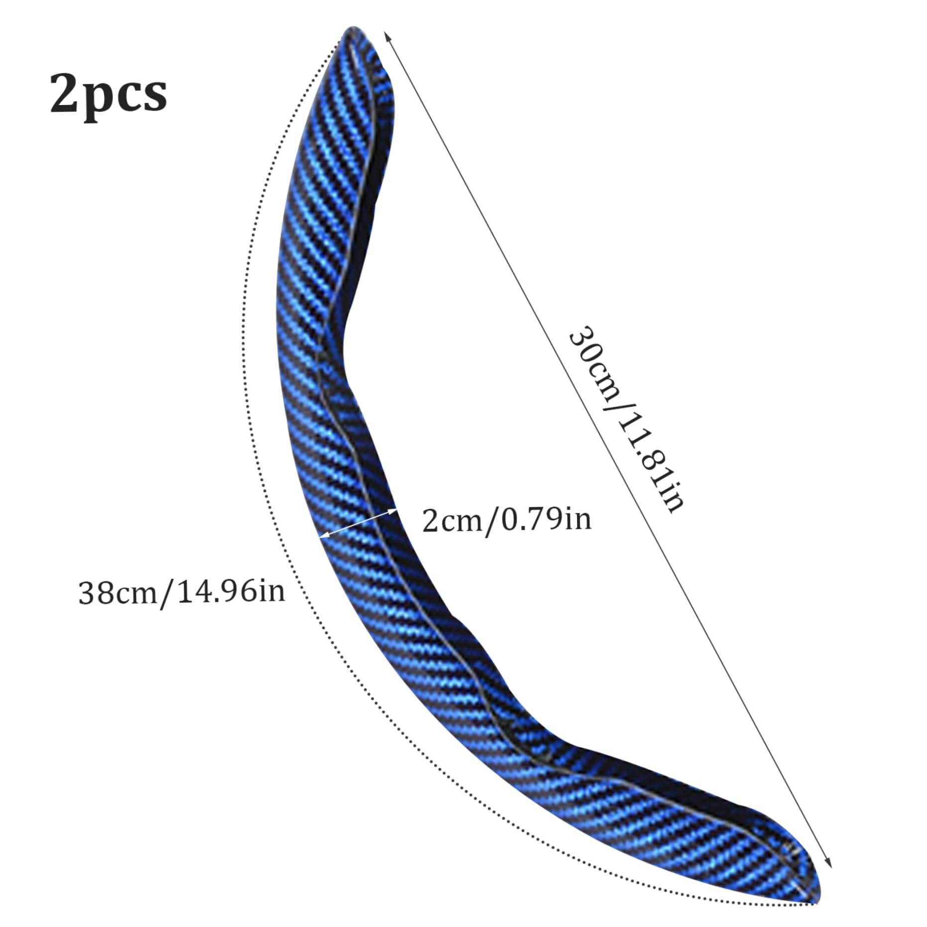 Lenkradabdeckungen 2pcs/Set Carbonfaser Universal Car Lenkradabdeckung Wrap Anti-skid atmungsaktivem Lenkradschutzhülle für Auto-Innenzubehör dunkelblau von Peosaard
