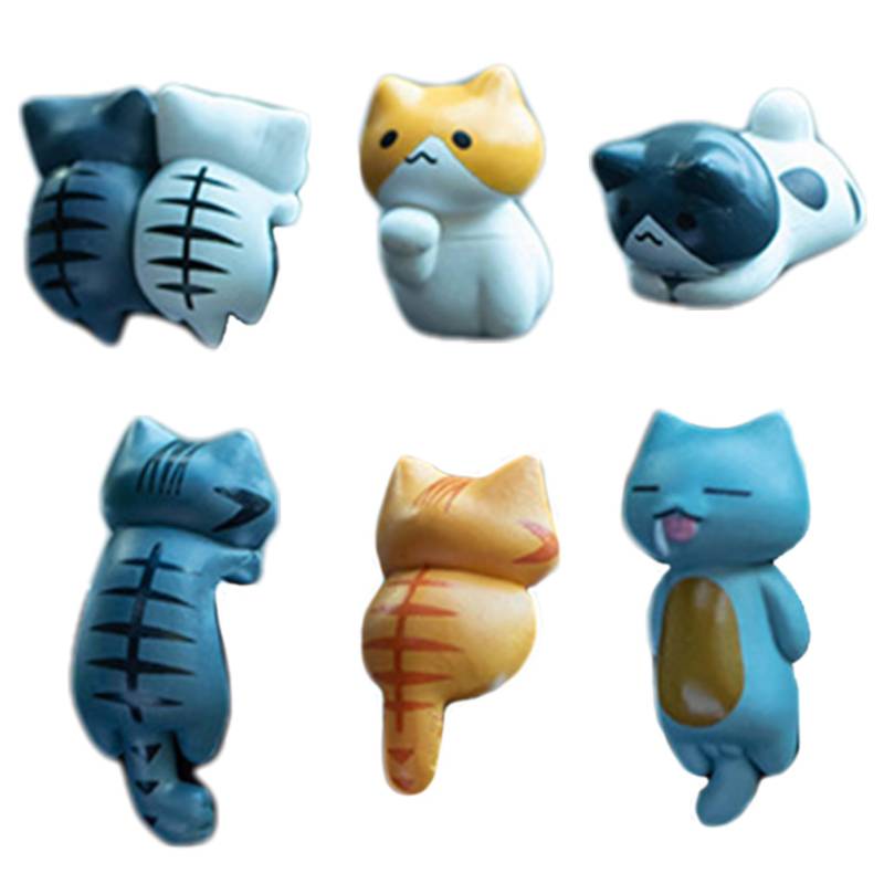 Mini -Katze -Figuren, 6pcs niedliche Autozubehör, Mini -Katze -Auto -Spiegeldekoration Realistische entzückende Autoschmuck für Auto -Rückspiegel und Armaturenbrett, Autospiegeldekoration von Peosaard