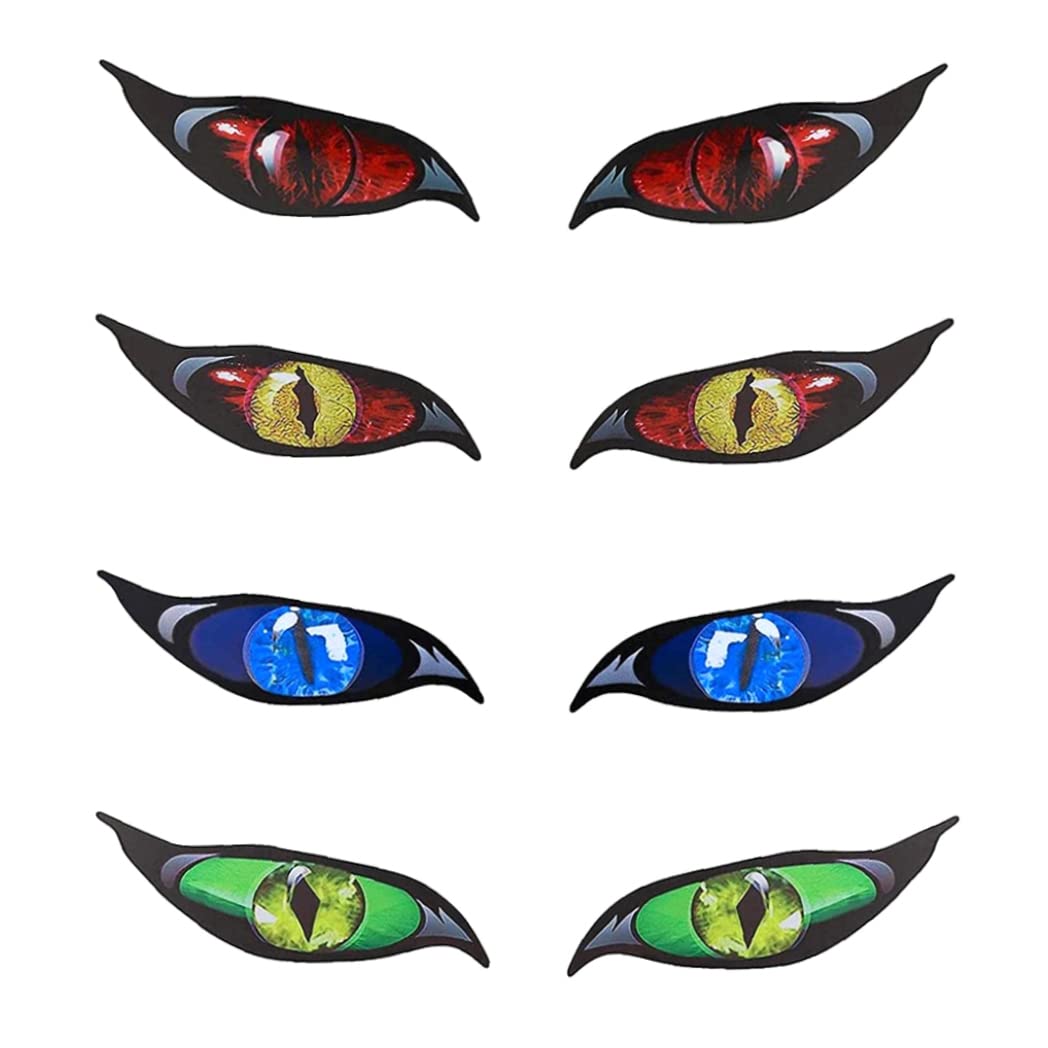 Zombie -Serie Rot/Gelb Evil Eye Decal Aufkleber, PVC -Autoaufkleber -Aufkleber Reflektierender Motorrad -Autodekorationsaufkleber (15 * 6cm) Helmaufkleber von Peosaard