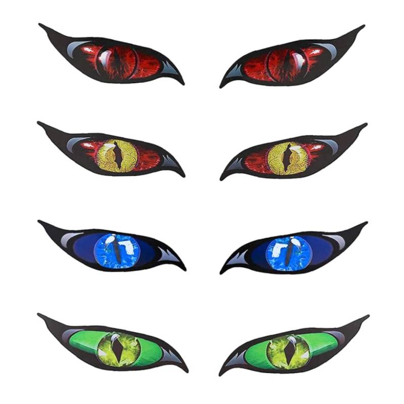 Zombie -Serie Rot/Gelb Evil Eye Decal Aufkleber, PVC -Autoaufkleber -Aufkleber Reflektierender Motorrad -Autodekorationsaufkleber (15 * 6cm) Helmaufkleber von Peosaard