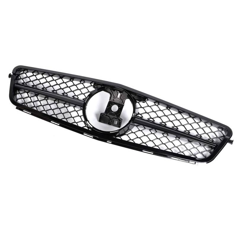 Kühlergrill, Auto-Frontschutzgitter, Frontstoßstangengrill-Zubehör, Auto-Schwarz-Frontstoßstangengrill für AMG, Passend für Benz C-Klasse W204 08–14 von PerGar