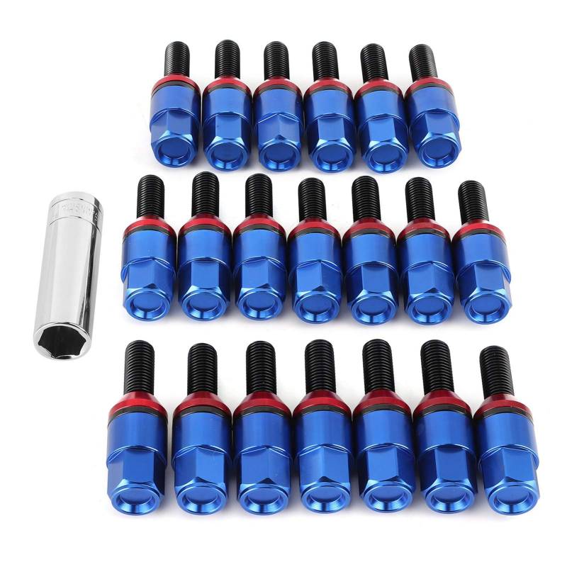 Radschrauben, 20 Stück M12 X 1,5 Mm Radschrauben 7075-T6 Aluminium Radschrauben Radschrauben Passend für 1er E81 E82 E87 E88 für M3 E90 E92 E93 (Blau) von PerGar