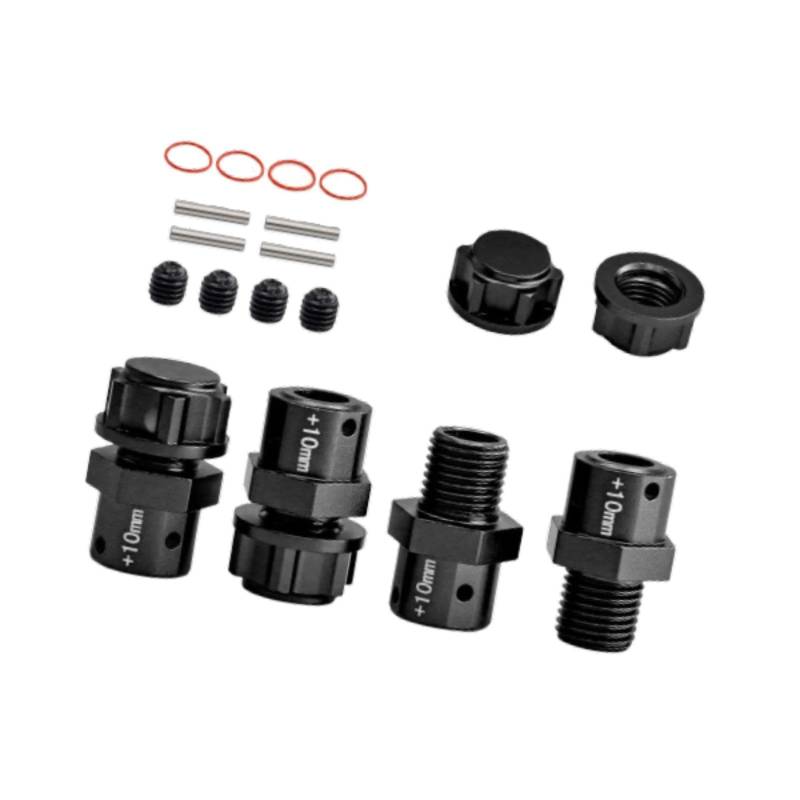 Perfeclan 4X 1/8 1/7 RC Autokupplung RC Ersatzteile Erweiterungsstecker Einfach zu installierender DIY RC Teile Ersatzteil für Crawler Modell, Schwarz von Perfeclan