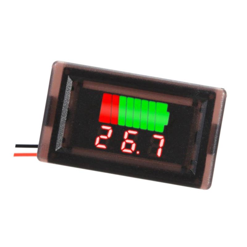 Perfeclan Batteriekapazitätsspannungen Indikator 12V 24 V 36V 60V 72V 84 V LED -Testerspannung Messgerät, digitaler Voltmeter -Messgerät wasserdicht, Rot Digital von Perfeclan