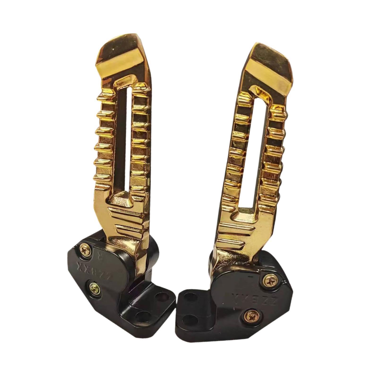 perfeclan 2x Folding Motorcycle Footraps Scooter Foot Pegs ersetzt Wartungsfuge Garagen -Motorradzubehör im Freien Fußstützen, Golden von Perfeclan