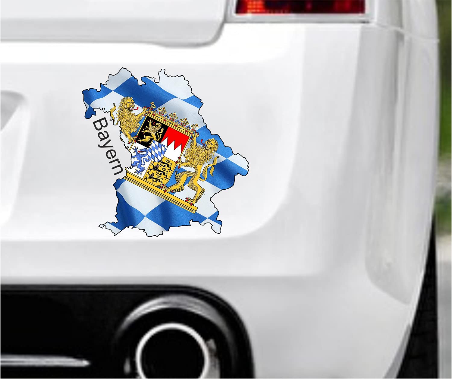 20cm! Hochwertiger Kühlschrank-Auto-Aufkleber-Sticker Decal UV&Waschanlagenfest Bayern-Herz-blau-weis-Löwen-Bundesland-Flagge D05 Kinder-Zimmer-Schrank-Deko von Perfect Sticker