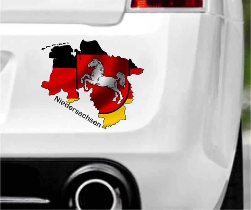 20cm! Hochwertiger Kühlschrank-Auto-Aufkleber-Sticker Decal UV&Waschanlagenfest Niedersachsen-Bundesland-Flagge D24 Kinder-Zimmer-Schrank-Deko von Perfect Sticker