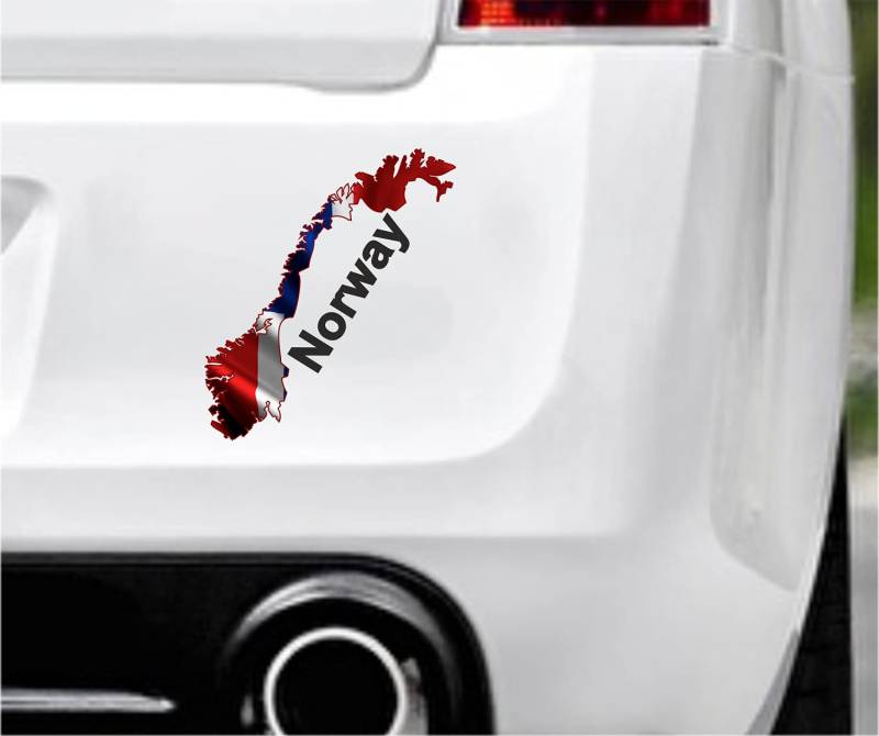 20cm! Hochwertiger Kühlschrank-Auto-Aufkleber-Sticker Decal UV&Waschanlagenfest Norwegen Norway Flagge D01 Kinder-Zimmer-Schrank-Deko von Perfect Sticker