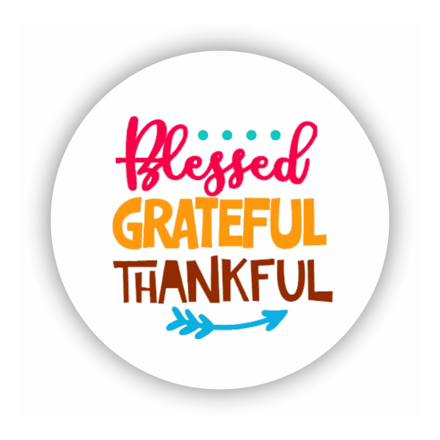 2cmØ 32-Stück! Aufkleber Sticker Briefumschlag-Siegel Post rund Blessed Grateful Thankful GESEGNETE DANKBARE DANKBARE R488 von Perfect Sticker